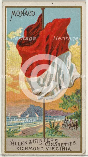 Monaco, from Flags of All Nations, Series 2 (N10) for Allen & Ginter Cigarettes Brands, 1890. Creator: Allen & Ginter.