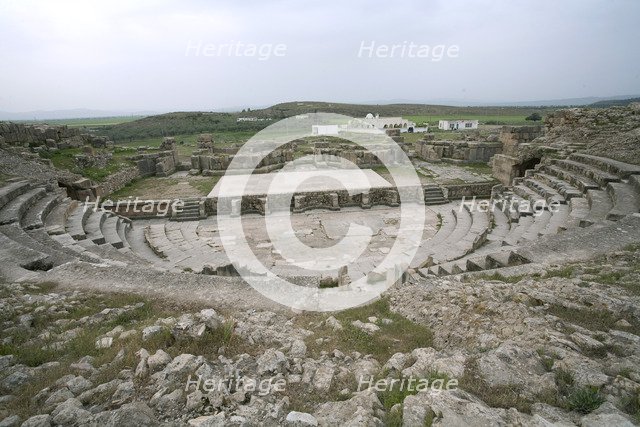 The theatre at Bulla Regia, Tunisia. Artist: Samuel Magal