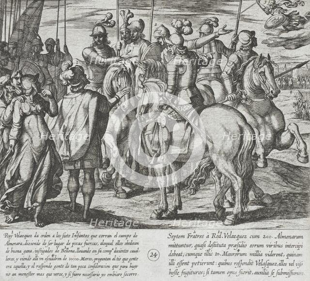 Ruy Velazquez Gives the Infantes Their Orders, Having Prepared an Ambush by the Moors, 1612. Creator: Antonio Tempesta.