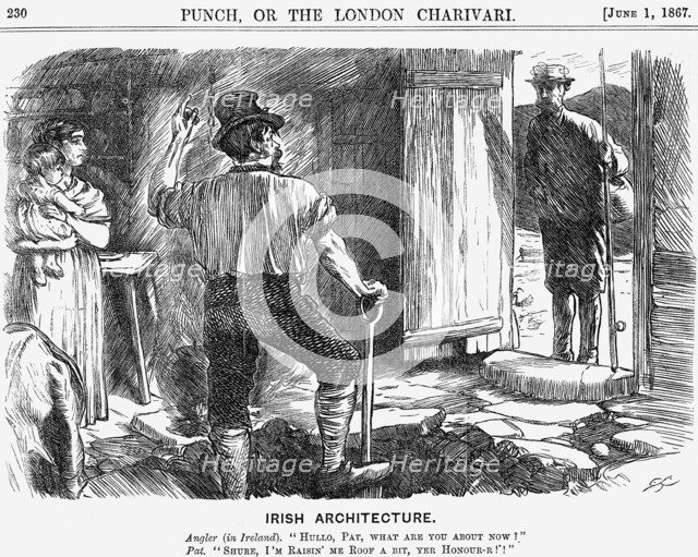 'Irish Architecture', 1867. Artist: Charles Samuel Keene