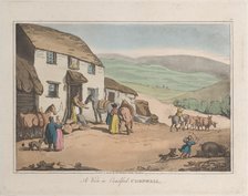A View of Camelford, Cornwall, from "Sketches from Nature", 1822., 1822. Creators: Thomas Rowlandson, Joseph Constantine Stadler.