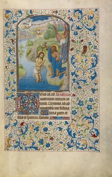 The Baptism of Christ; Arenberg Hours, early 1460s. Creator: Willem Vrelant.