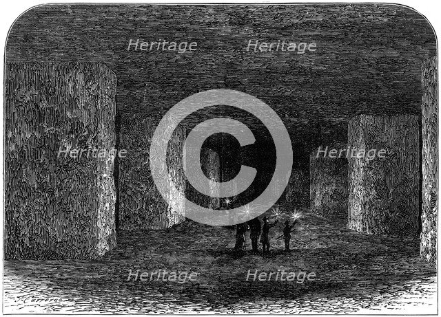 Interior of Marston Salt Mine, Northwich, Cheshire, England, c1880. Artist: Anon