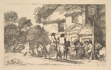 The Three Horseshoes, a Roadside Inn, December 18, 1787. Creator: Thomas Rowlandson.