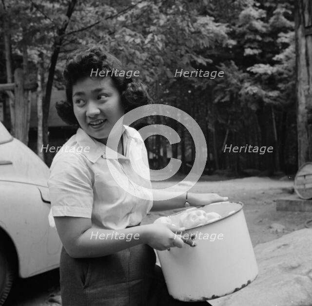 Miss Sumi Yumaguchi, Japanese dietican, Camp Ellen Marvin, Arden, New York, 1943. Creator: Gordon Parks.