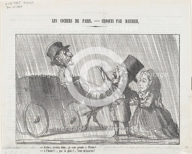 Cocher, arrêtez donc..., 1864.  Creator: Honore Daumier.