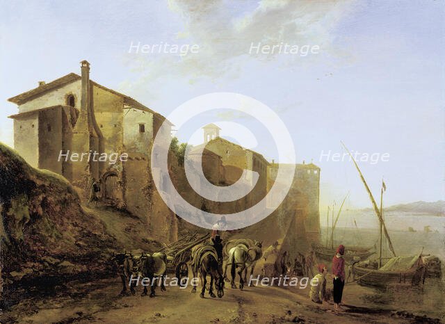 View of the Ripa Grande in Rome, c1640-1645. Creator: Jan Dirksz Both.