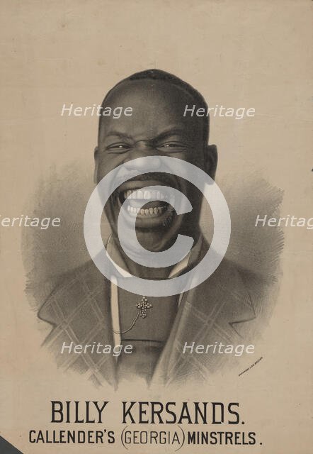 Lithographic portrait of Billy Kersands promoting Callender's Minstrels, c1880 - 1885. Creator: Unknown.