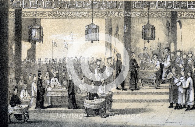 'The annual festival celebrating the emperor's birthday, revived by Kublai-Khan', 1847. Artist: B Clayton