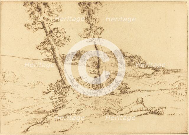 Traveler Reclining on the Grass (Le voyageur etendu sur le gazon). Creator: Alphonse Legros.