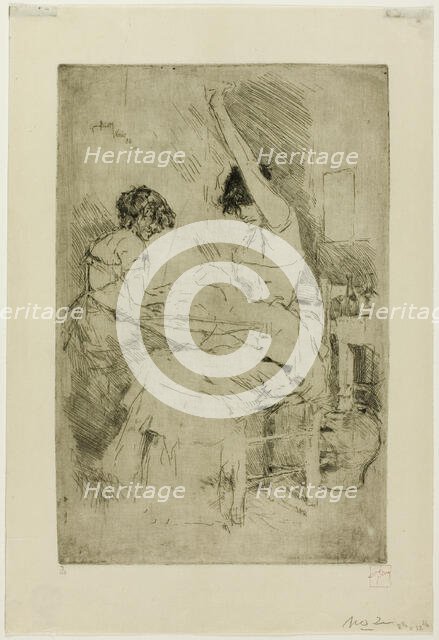 Bead Stringers, Venice, 1886. Creator: Robert Frederick Blum.