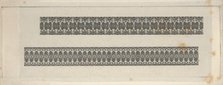 Banknote motifs: two bands of lathe work ornament, ca. 1824-42. Creator: Durand, Perkins & Co.