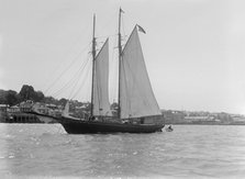 The 21-ton schooner 'Diablesse' preparing to leave for America, 1922. Creator: Kirk & Sons of Cowes.
