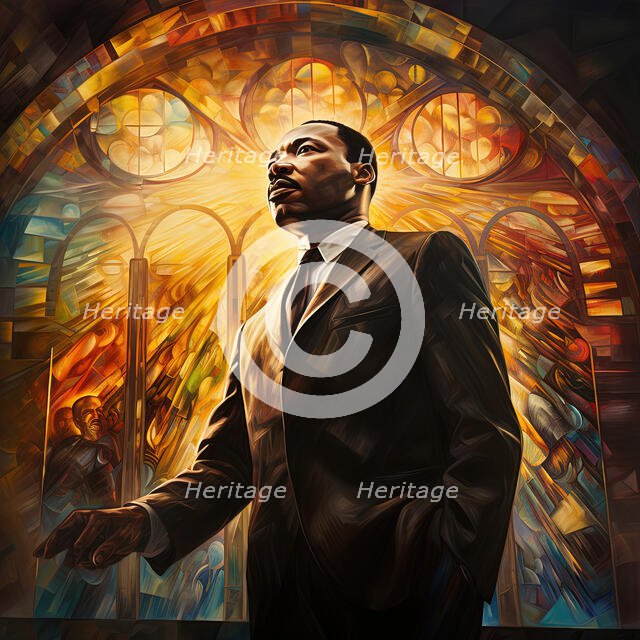 AI IMAGE - Portrait of Martin Luther King Jr, 1960s, 2023. Creator: Heritage Images.