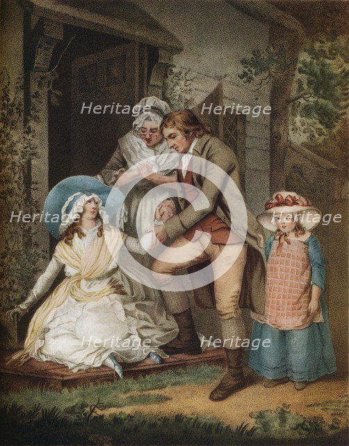 'The Fair Penitent. Laetitia in Penitence Finds Relief and Protection From Her Parents', c1811. Artist: John Raphael Smith.