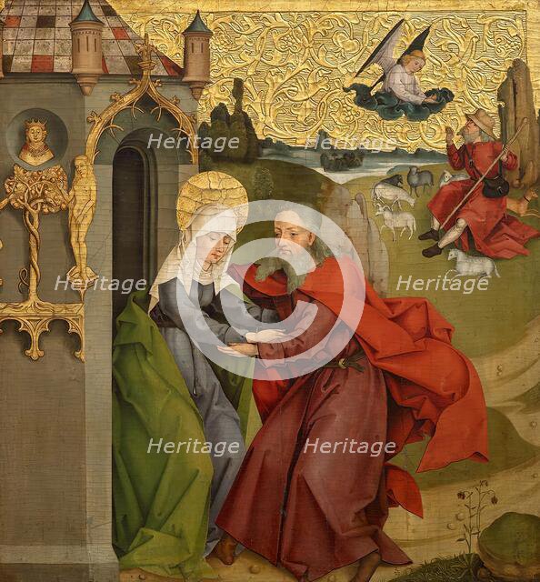 Joachim and Annas meet at the Golden Gate, c1490/1495. Creator: Master of the Divisio Apostolorum.