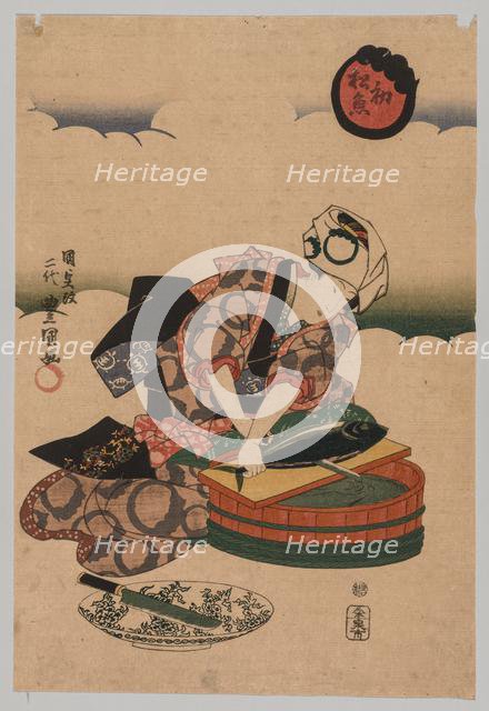 Preparing Bonita, 1823-1880. Creator: Utagawa Kunisada (Japanese, 1786-1865).