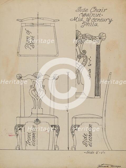 Side Chair, 1935/1942. Creator: Bernard Krieger.