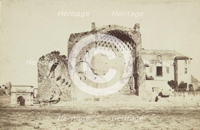 Ruins of the Temple of Roma and Venus, Rome, between 1870-1880. Creator: Unknown.
