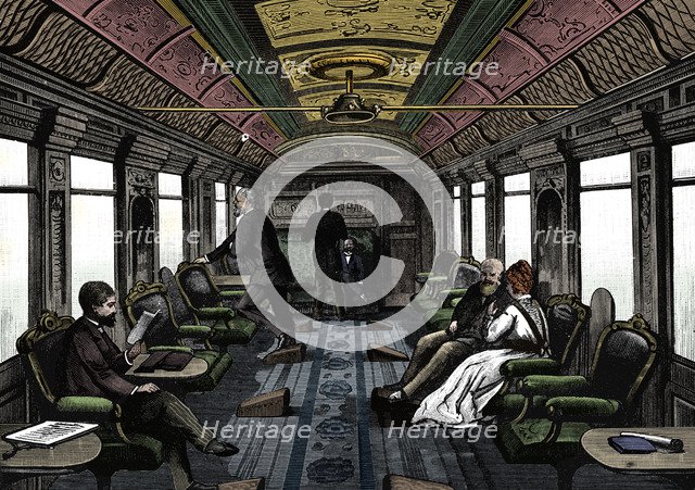 Saloon car on the Orient Express, c1895. Artist: Unknown.