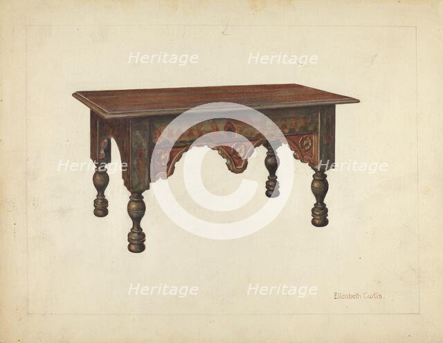 Bench, c. 1953. Creator: Elizabeth Curtis.