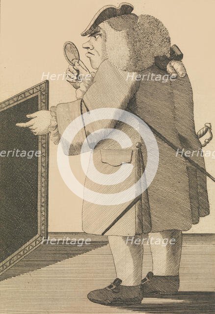 A Connoisseur Admiring a Dark Night Piece, November 12, 1771. Creator: Matthew Darly.