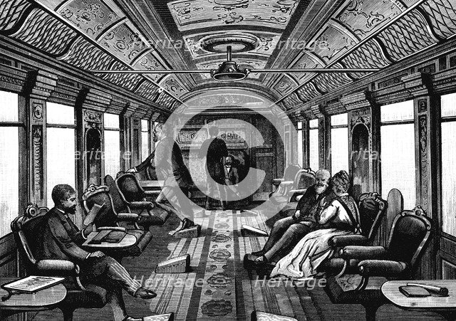 Saloon car on the Orient Express, c1895. Artist: Unknown