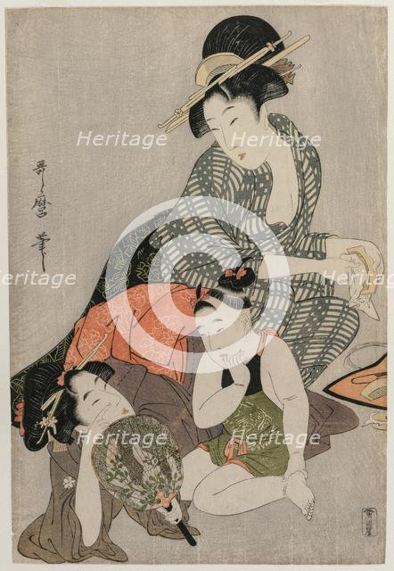 Cleaning Combs, c. late 1790s. Creator: Kitagawa Utamaro (Japanese, 1753?-1806).