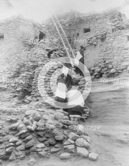 Cliff perched homes-Hopi, c1906. Creator: Edward Sheriff Curtis.