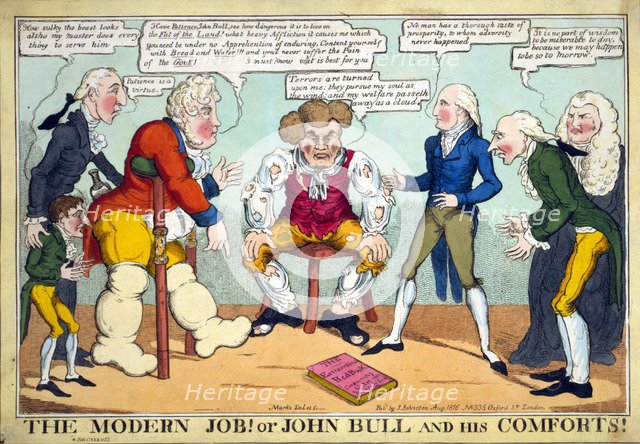 The Modern Job! Or John Bull and his Comforts!, 1816.