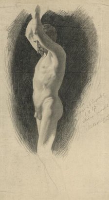 Nude with raised hands, 1857. Creator: Frantisek Klimkovic.