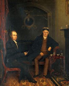 Two men, one with a bandaged head. Creator: Unknown.