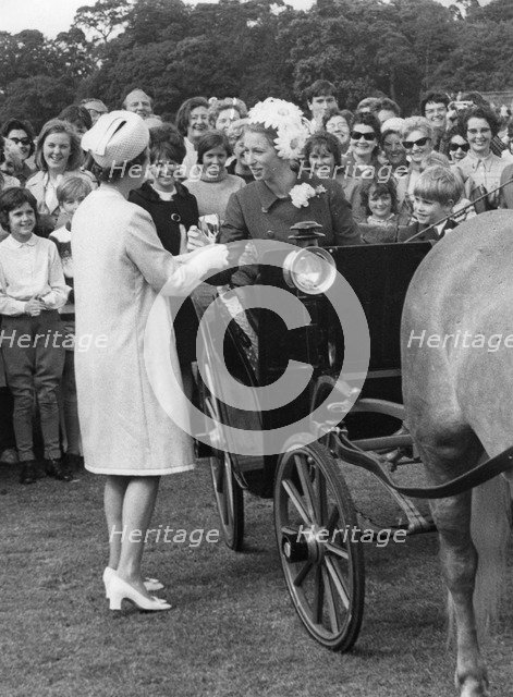 Princess Anne wins a cup in the pony and trap rally at Smith's Lawn, Windsor, June 1969. Artist: Unknown