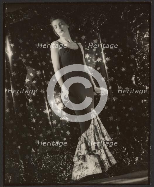 Portrait of an Unidentfiied Female Fashion Model, about 1940. Creator: Gunther Krampf.