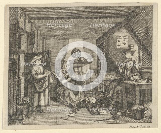 The Distressed Poet, ca. 1800. Creator: Dent.