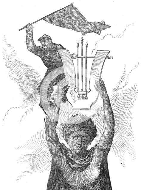 Taking down the Red Flag from the Grand Opera House, Paris, 1871. Creator: Unknown.