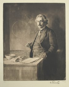 Portrait of Albert Einstein (1879-1955), 1921. Artist: Schmutzer, Ferdinand (1870-1928)