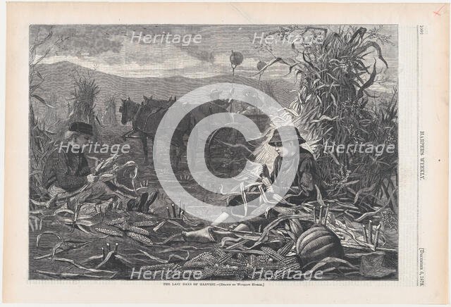 The Last Days of Harvest (Harper's Weekly, Vol. XVII), December 6, 1873. Creator: Unknown.