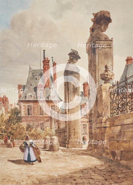 Grille des Hermès, Porte Dauphine, Palace of Fontainebleau, 1832. Creator: Thomas Shotter Boys.