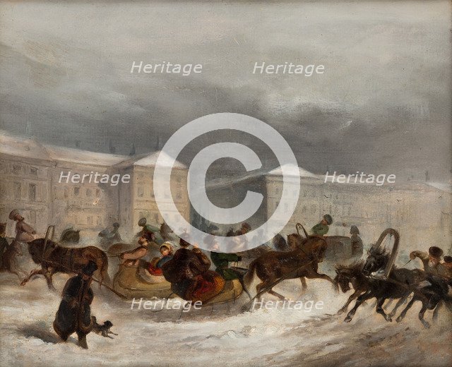 Winter Sleigh Rides, 19th century.