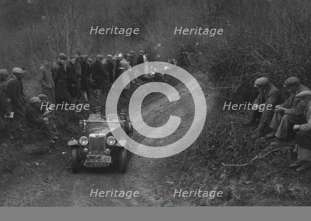 MG NA Magnette of SM Harrocks competing in the MCC Lands End Trial, 1935. Artist: Bill Brunell.