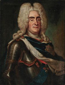 Portrait of Augustus II the Strong (1670-1733) with the Polish Order of the White Eagle, c1730. Creator: Anonymous ().