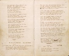 "The Gondal Poems" by Emily Brontë, 1844-1848.  Creator: Emily Brontë.