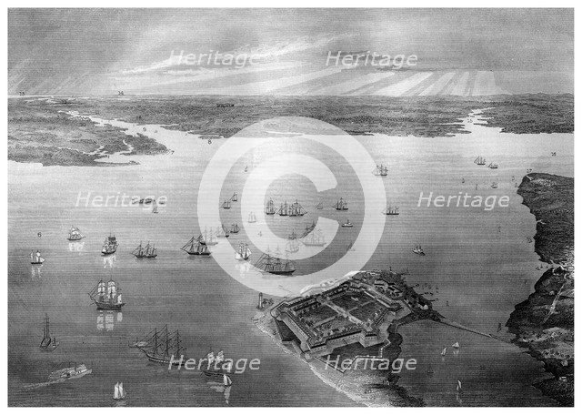 Fortress Monroe, Old Point Comfort, Virginia, 1862-1867.Artist: R Hinshelwood