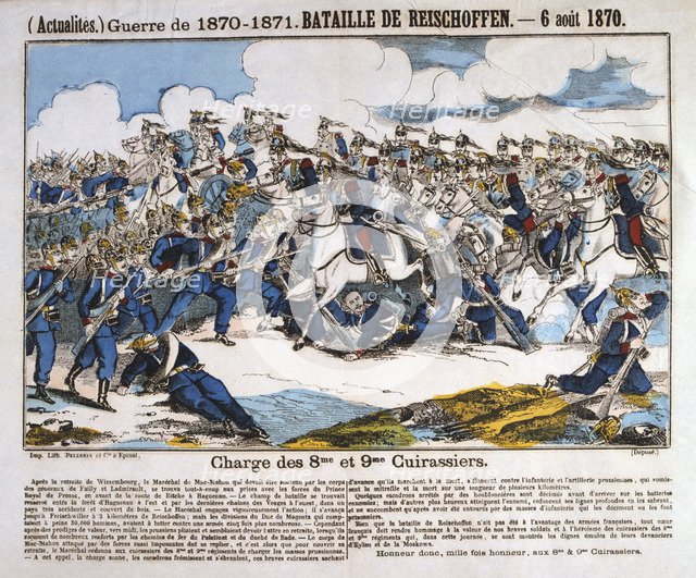 Battle of Reichshoffen, Franco-Prussian war, 6th August 1870. Artist: Anon