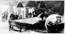 In Clubland - No. V: the Travellers' Club - in the billiard-room; a game of pool, 1898. Creator: Unknown.