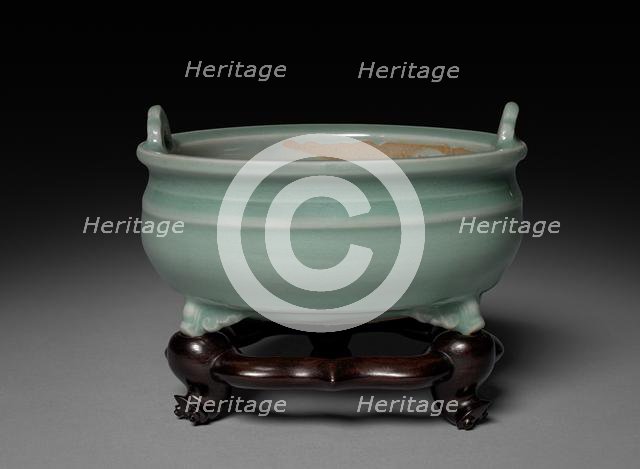 Incense Burner: Longquan Ware, S. Sung-Yuan Dynasty, 13th-14th Century. Creator: Unknown.