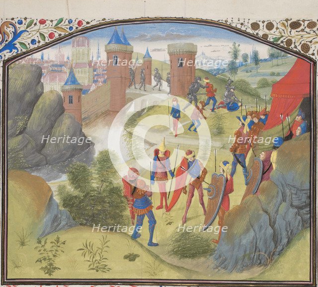 The Siege of Antioch. Miniature from the Historia by William of Tyre, 1460s. Artist: Anonymous  