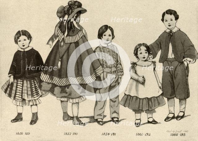 'Children's clothing from 1850-1860', 1907, (1937). Creator: Cecil W Trout.