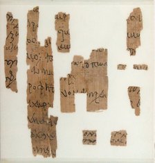 Papyrus Fragments of a Legal Document, Coptic, 580-640. Creator: Unknown.